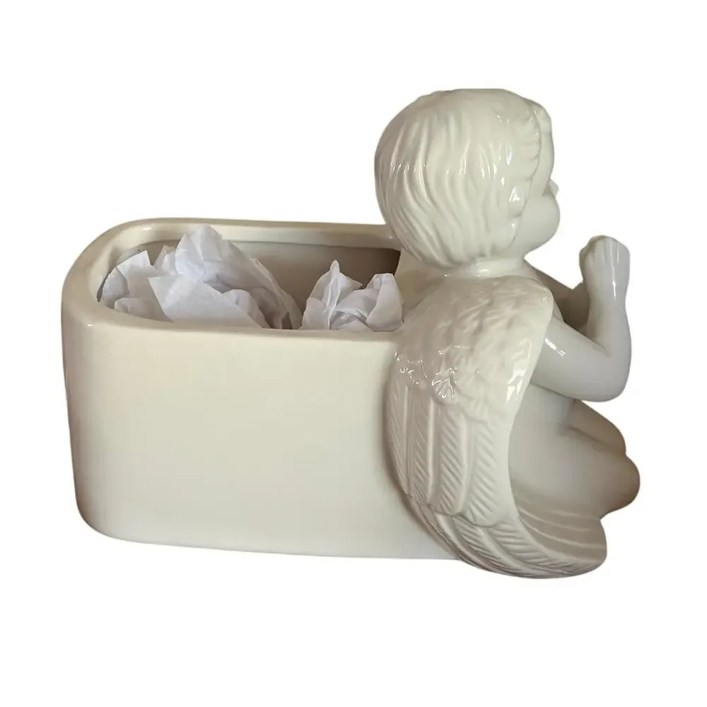 Vintage Angel Cherub Ceramic Planter Vase